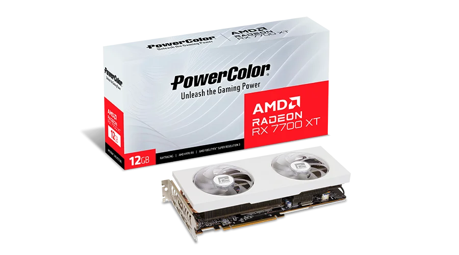 PowerColor Spectral White AMD Radeon RX 7700 XT 12GB GDDR6